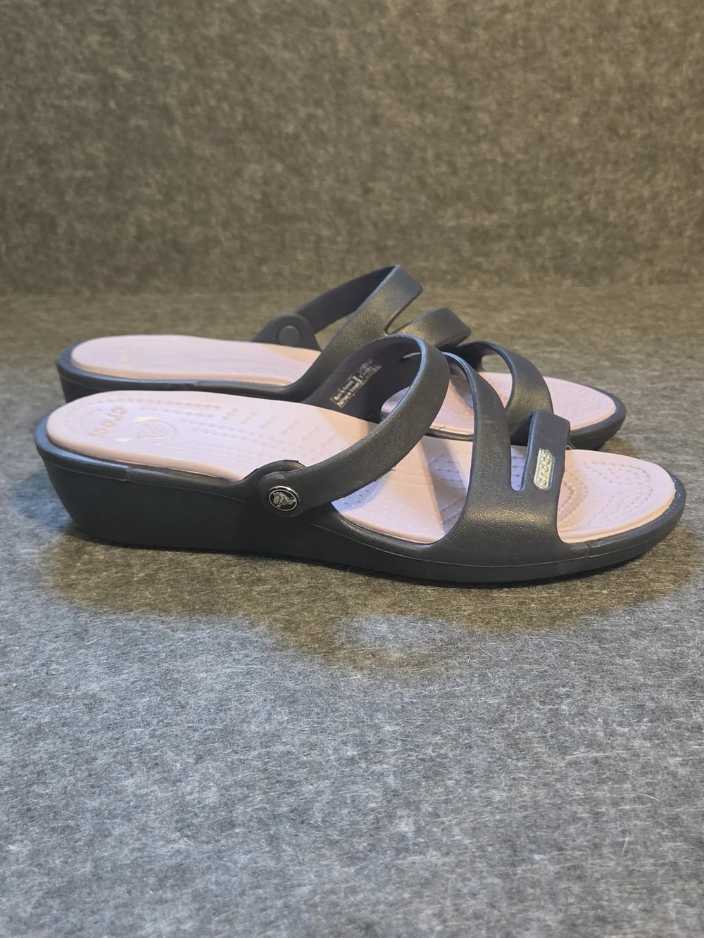 Crocs Women’s Purple & Navy Strappy Slide Sandals